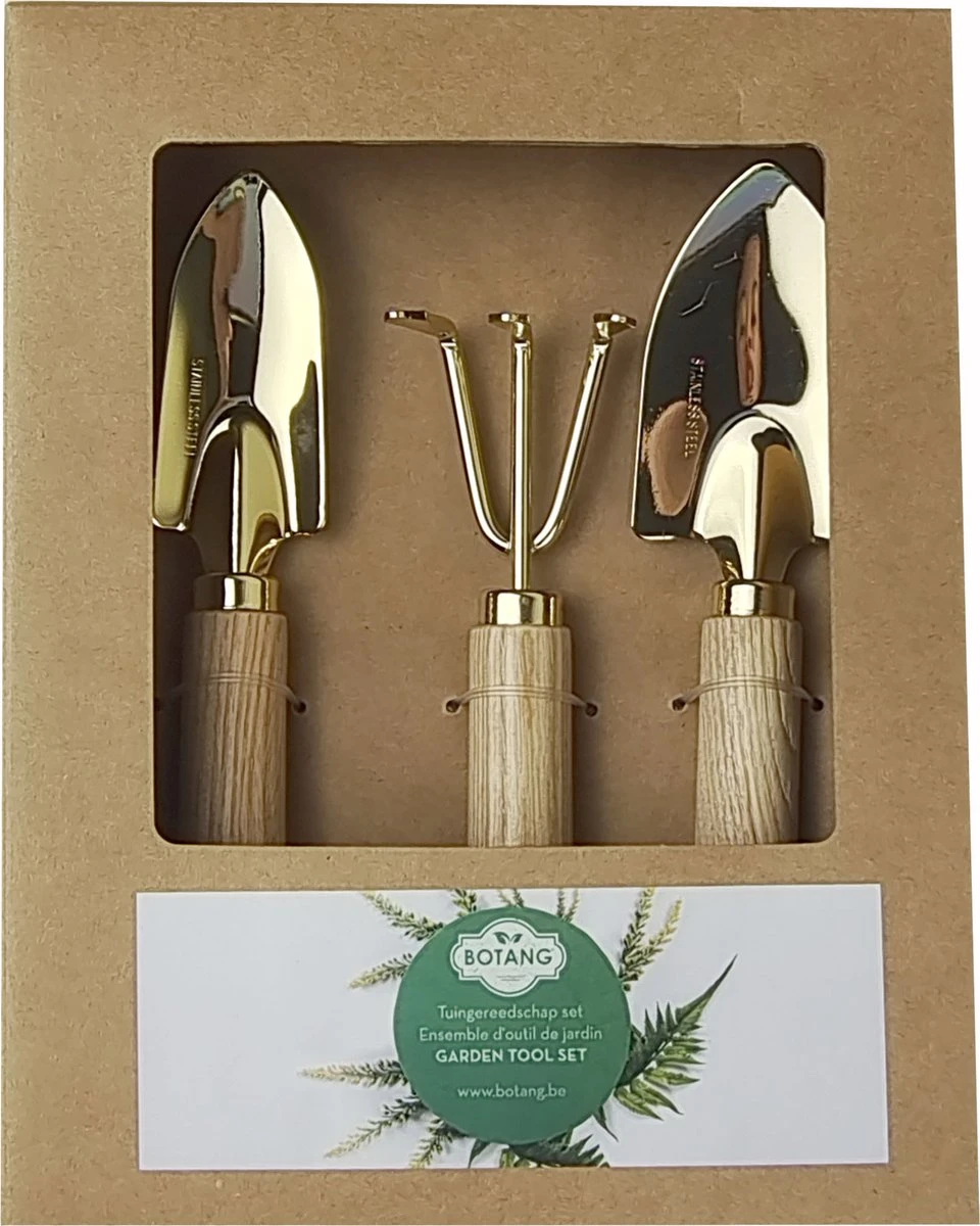 Botang 3-delige Metalen Tuingereedschap Set, Mini Troffel, Harkje En Transplanter - Opgelet Mini Set 3 Botang 3-delige Metalen Tuingereedschap Set, Mini Troffel, Harkje En Transplanter - Opgelet Mini Set