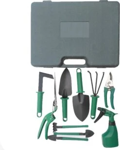 Merkloos 10-Delige Tuingereedschap Set Inclusief Opbergkoffer - Tuinierset - Tuinsetje - Gereedschap Voor Tuin - Tuinschaar - Tuinschepje - Bloemenschaar - Voegenkrabber - Plantenspuit - Grasschaar - Bloemenschep - Tuinhark -Buitentuin Winkel 960x1200 3