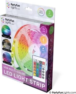 PartyFunLights - LED Strip - Multi-Color RGB - Werkt Op USB - 2 Meter -Buitentuin Winkel 973x1200 3