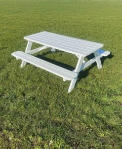 Goedkopepicknicktafels.nl | Witte XL Picknicktafel | Tuintafel 6 Persoons | Wit Gespoten Gedroogd Grenen Hout! -Buitentuin Winkel 980x1200