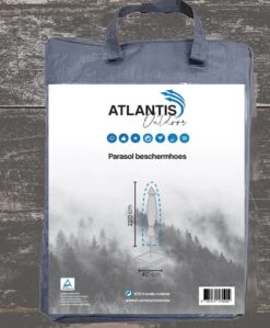 Weersbestendige Parasolhoes - Rond & Vierkant - Max. 3 X 3 M - Grijs / Antraciet - Stokparasol -Buitentuin Winkel 992x1200 2