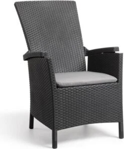 Allibert Vermont Verstelbare Tuinstoel - 64x68x107cm - Grafiet -Buitentuin Winkel 998x1200